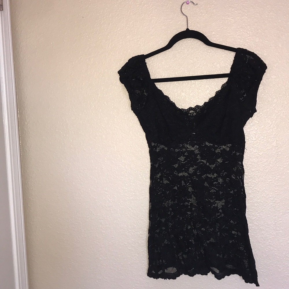 black lace shirt